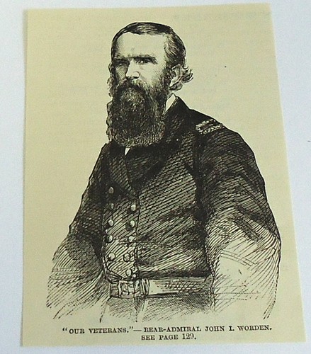1883 magazine engraving ~ portrait of REAR-ADMIRAL JOHN I. WORDEN 