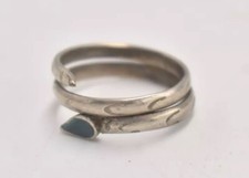 Vintage Sterling Silver Navajo Coiled Snake Ring Size Q 1/2