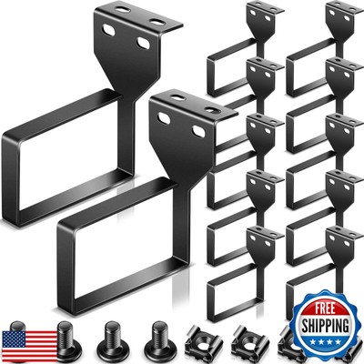 10 Pieces Vertical Cable Management D Ring 2.4 x 4 x 4 Inches Wire Organizer 