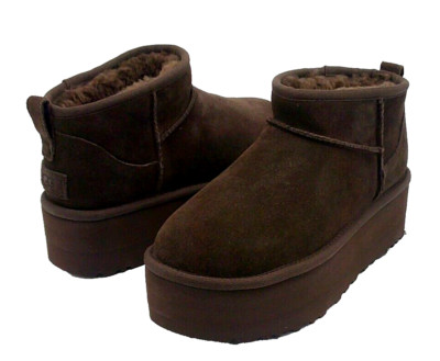 UGG ULTRA MINI PLATFORM WOMEN BOOTS SUEDE BURNT CEDAR US 8 /UK 6 /EU 39