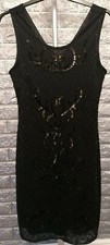 Tenki black stretch sequin bodycon dress Size 8.