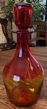 Beautiful Blenko 7126 Decanter John Nickerson Design Tangerine Color