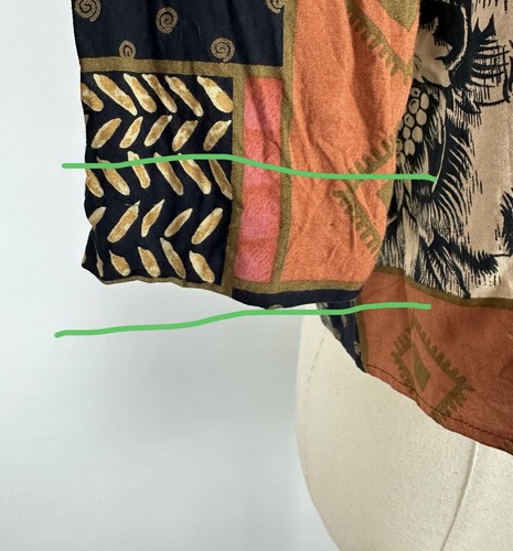 Vintage 90s Patchwork Print Jacket XS Cropped 3/4 Sleeve Earthtone Paisley Boho - Picture 5 of 15