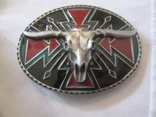 NEW Siskiyou 1990 Southwestern Longhorn Steer Skull Belt Buckle Native Ameican