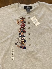 Warner Bros Looney Tunes Button LS T Shirt Men's Sz L Cowboy Western Vintage