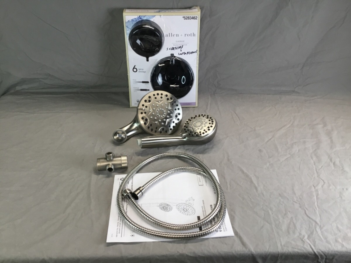 Allen + Roth Galway Brushed Nickel Round Handheld Combo Shower 