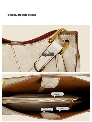 Women's Leather Crossbody Bags Saddle Bag Large Capacity Shoulder Bucket Bag - Bild 19 von 28