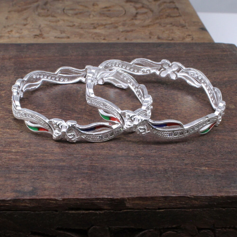 Babies bangles silver sale