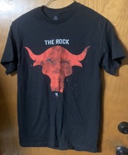 WWE THE ROCK BRAHMA BULL OFFICIAL T-SHIRT Size M - Medium Black W/ Red Bull