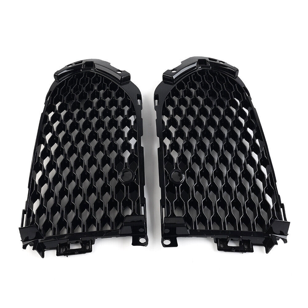 Opened Mesh Front Bumper Fog Light Lamp Grill Grille With PDC Fit Jaguar F-Pace