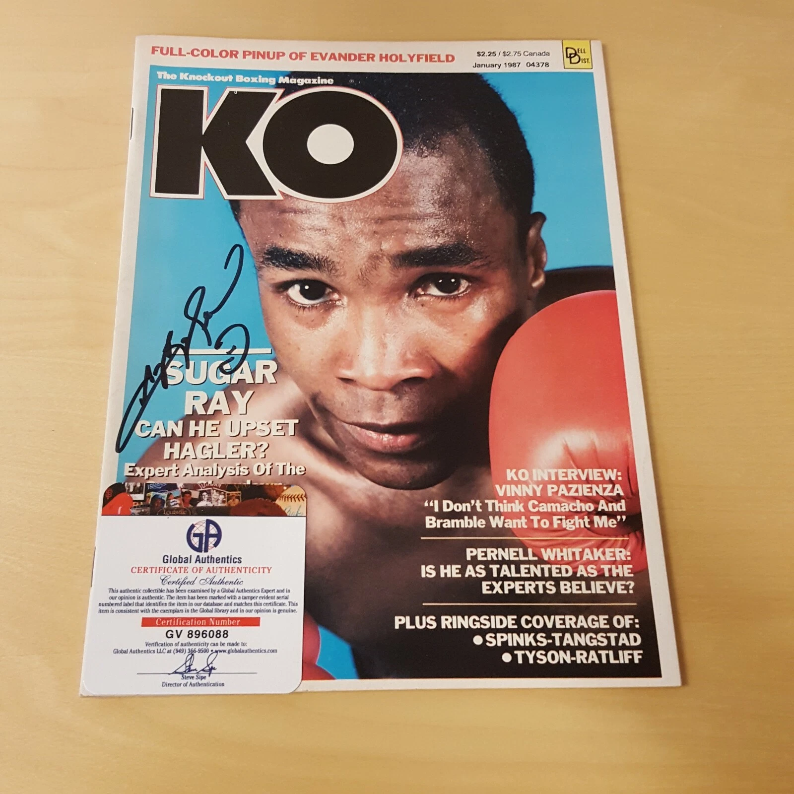 KO Magazine January 1987 Original Autograph COA Sugar Ray Leonard Boxer - 画像1/12