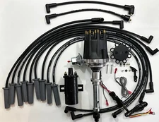1964-1965 CADILLAC 429 SMALL CAP HEI DISTRIBUTOR + COIL + BLACK 8.5mm WIRES USA