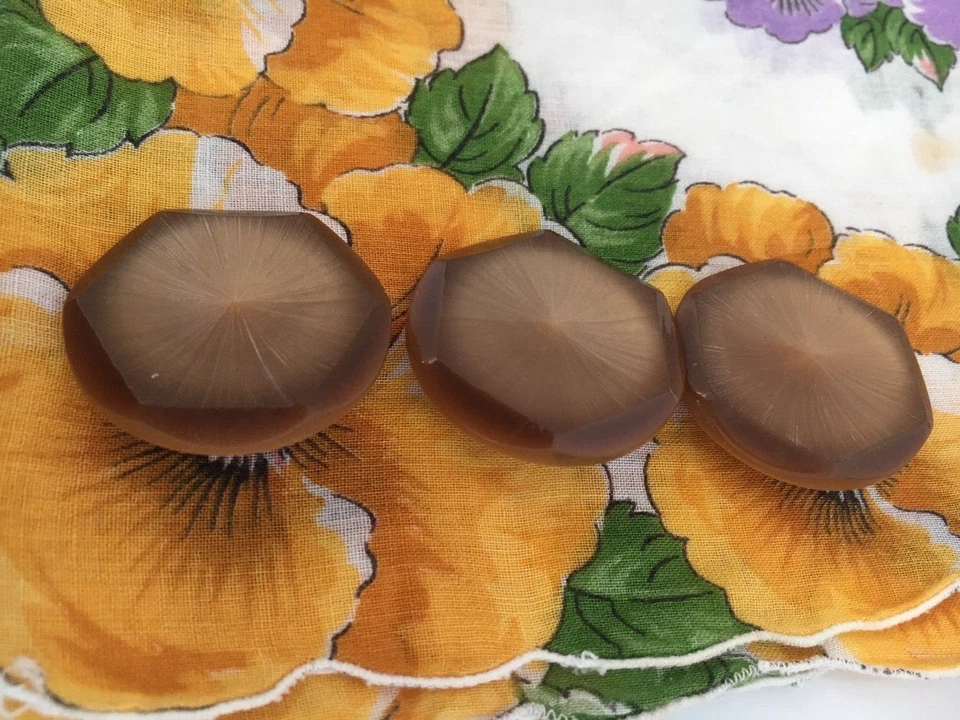 Unique COUTURE Casein Coat Button Set. Carved on Top. Extra Large. 1 & 5/8 inch - Image 4 of 4