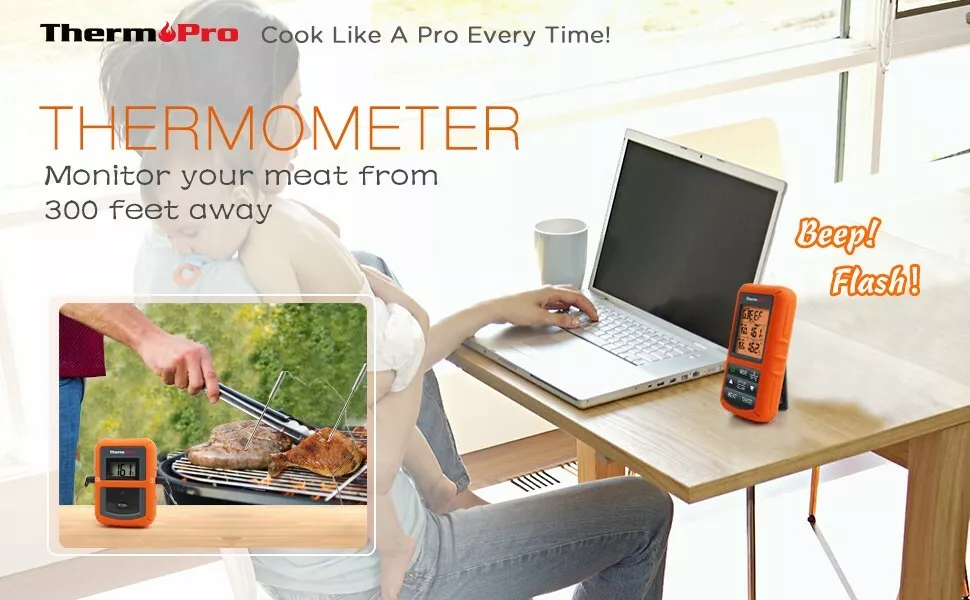 ThermoPro TP20 Digital Wireless Meat Thermometer Dual Probe BBQ