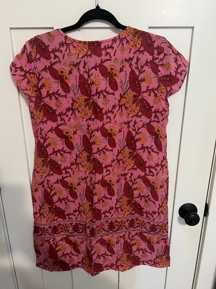 Calypso St. Barth 100% Linen Butterfly Mini Shift Dress Size Medium - Image 3 of 4