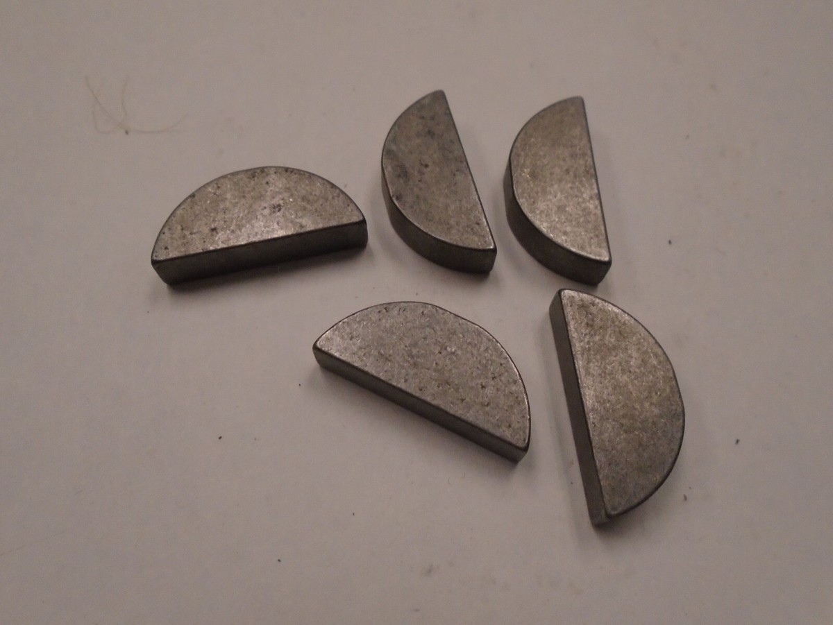 5 NEW Half Moon Woodruff SAE#5 Steel Keys 1/4