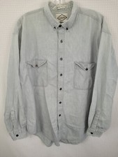 Vtg Levi's Diamond Label Light Wash Chambray Button Down Shirt Size Large READ