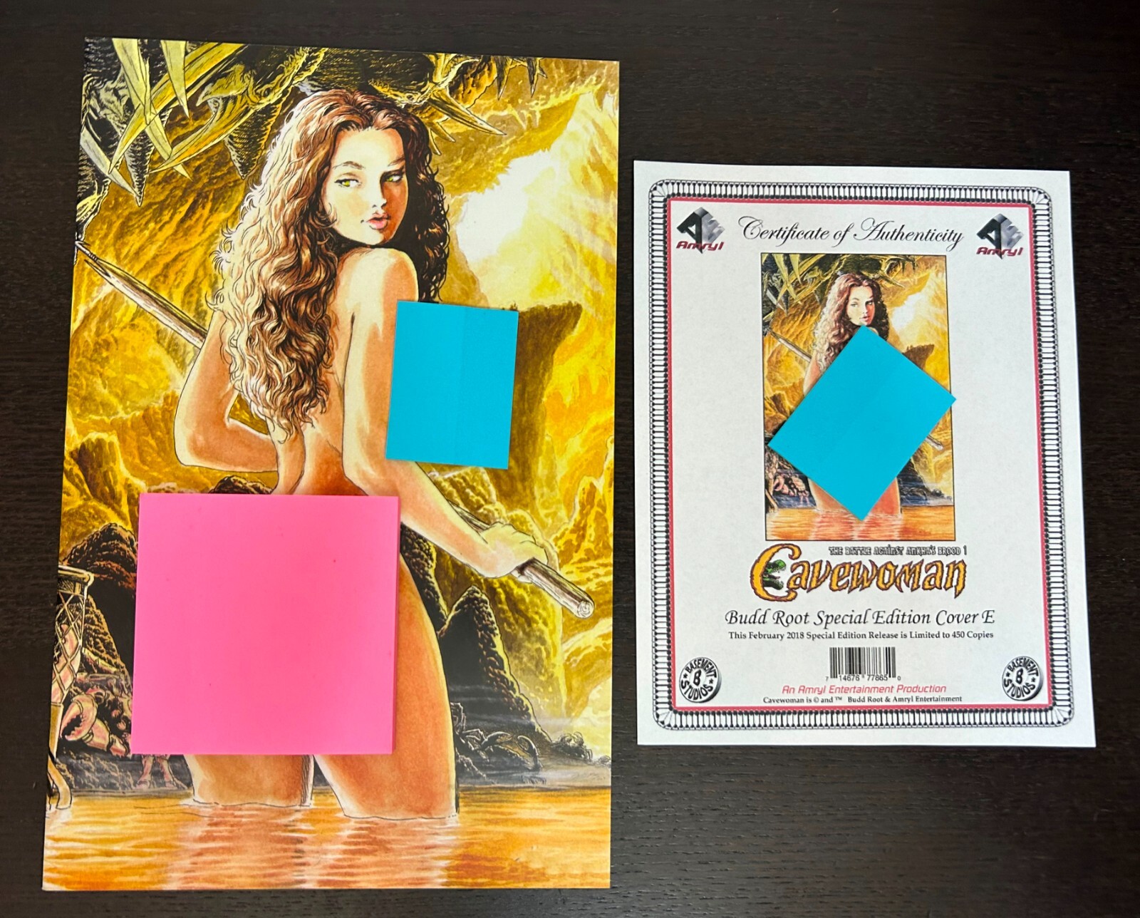 CAVEWOMAN Battle Ankhas Brood #1 (Basement Amryl Comics 2018) -- Root Risque E