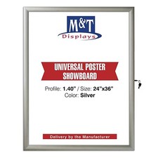 24x36 Enclosed Bulletin Board for Outdoor, Locking Door, Single Lock, Silver