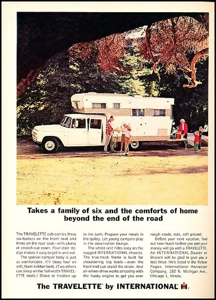 1968 International Travelette Camper Vintage Advertisement Print Art Car Ad K12A