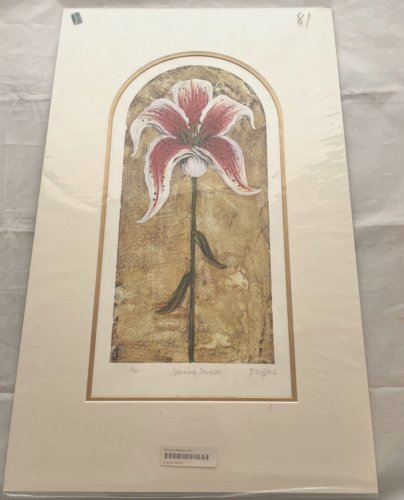 Kelly Jane STUNNING STARGAZER LILY Hand Signed Limited Edition Lithograph  Matt - Picture 1 of 9
