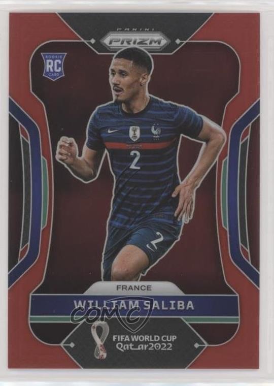 2022 Panini Prizm World Cup Qatar Red 33/399 William Saliba #106 Rookie RC 5b1