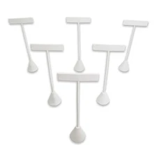 White Leatherette Earring Display T Stands for Jewelry Display, Retail, Home...
