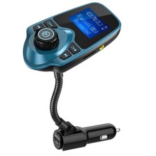 Nulaxy Bluetooth Car FM Transmitter Audio Adapter Receiver Small, Blue