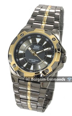 Men's 45mm Black-Gold Clubbing Watch Black-Gold Links  up to 8'' Wrist