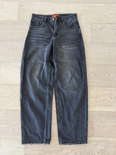 Mutimer Jeans Mens 32 Black Dark Wash Baggy Wide-Leg Relaxed Fit - product listing photo