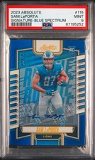 • COLOR MATCH • 2023 Panini Absolute Sam LaPorta RC BLUE SPECTRUM /50 PSA 9