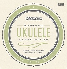 D'Addario EJ65S Pro-Art Custom Extruded Nylon Ukulele Strings, Soprano