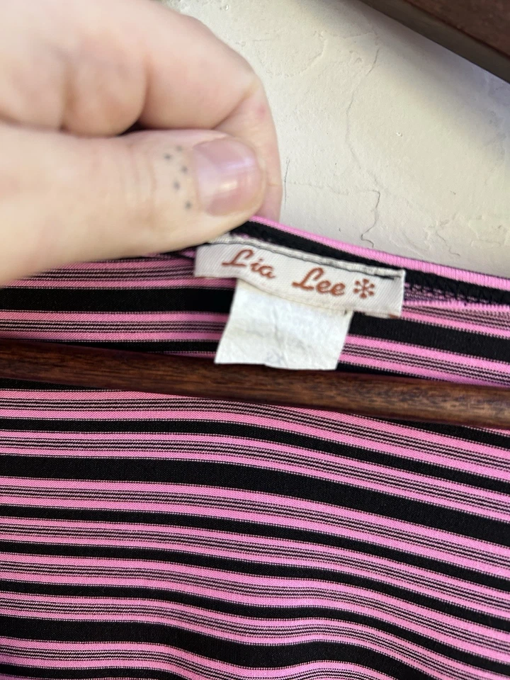 复古 90 年代 Y2K 束腰上衣 2X Plus Fairy Grunge Goth Emo 朋克条纹不对称 — 第 3/4 张图片