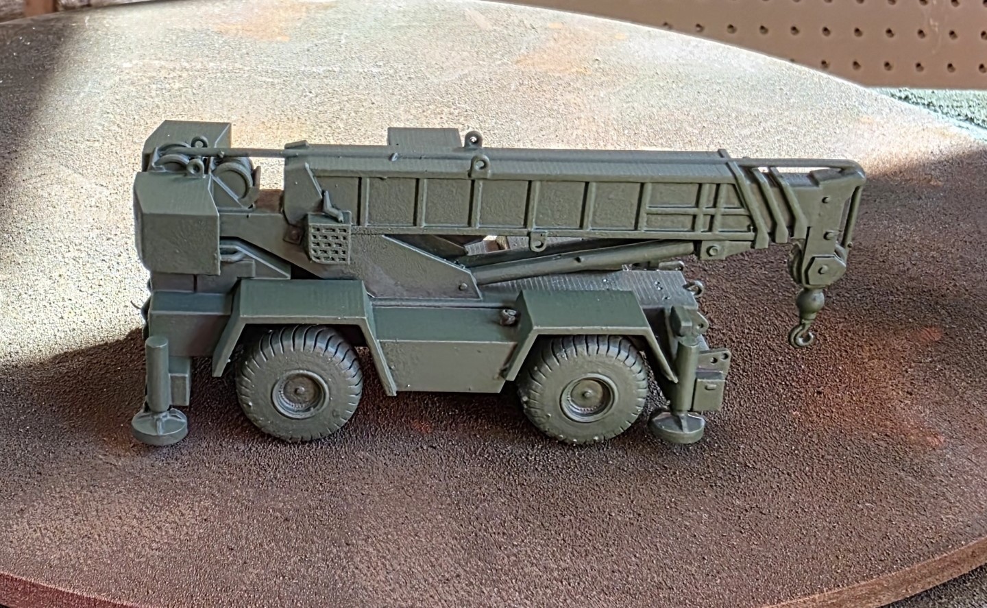 One HO 1/87 scale Rough terrain cargo crane flat car load, EXCLUSIVE!