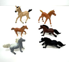 Lot Of 6 Miniature Horse Toy Figures Safari Plastic 90s  2005