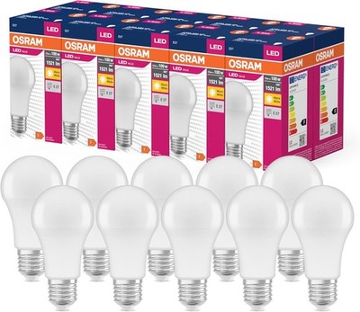 10 x Osram LED A60 Birnen 14W = 100Watt E27 matt 1521lm Lampen warmweiß 2700K