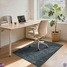 RUGSREAL 36x48 Black Office Chair Mat - Non-Slip Floor Protector for Rolling