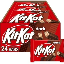 KIT KAT Dark Chocolate Candy, 1.5 Ounce, Full Size Bars, 24 Count