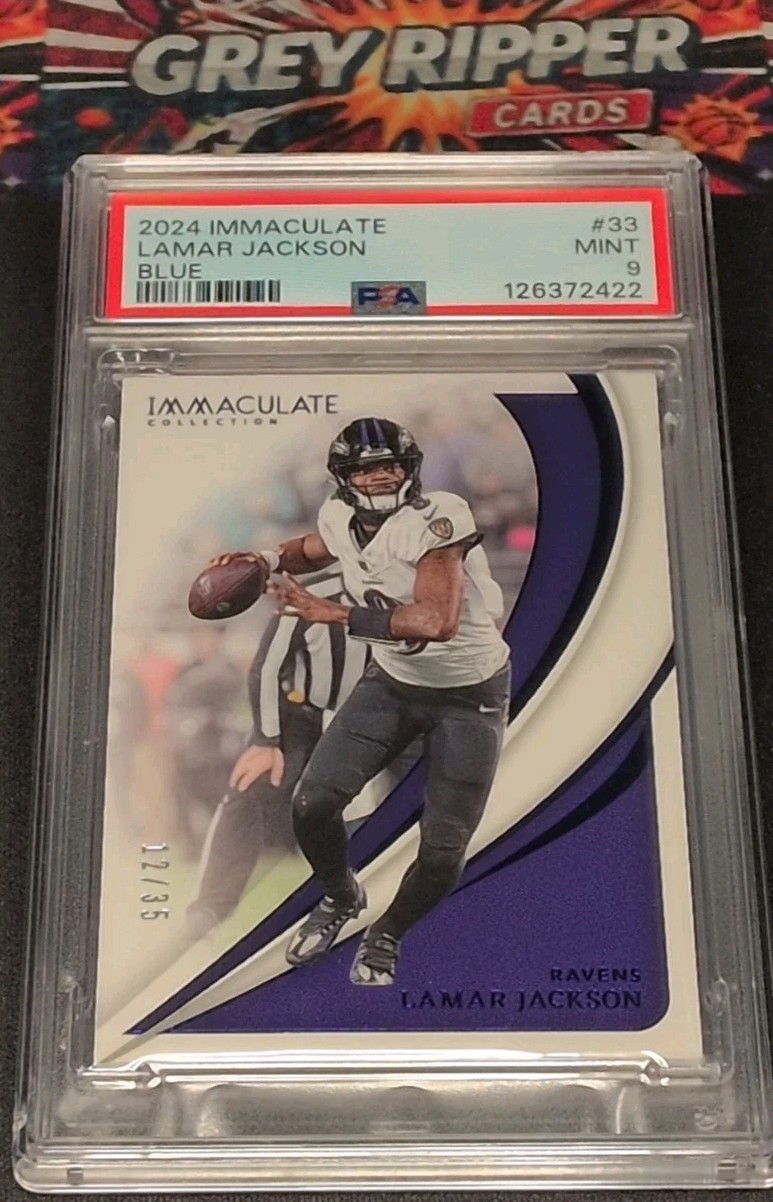 POP 1 PSA 9 LAMAR JACKSON 2024 PANINI IMMACULATE #33 BLUE /35 RAVENS