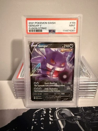 PSA 9 Gengar V 156/264 Fusion Strike Pokemon Card