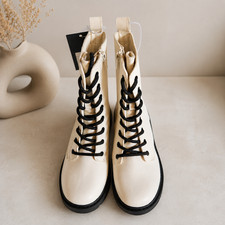 Art Class Girls Size 13 White Black Lace Up Boots Side Zip New In Box