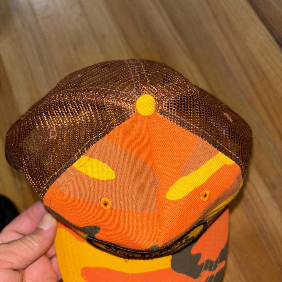 Von Dutch Trucker Hat Orange Yellow Camo Embroidered Logo Patch Snapback Cap USA - Image 3 of 4