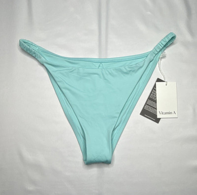 Vitamin A Women s Green Solid Stretch Bikini Swim Bottom XL (238 22 1464)