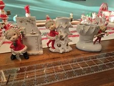 Set Of 3 Ucagco Pixie Candy Cane Spaghetti Girl Planters