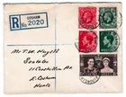 NS32 GOOD GB 1937 THREE KINGS CORONATION FIRST DAY REGISTERED COVER GOOD CANCELS