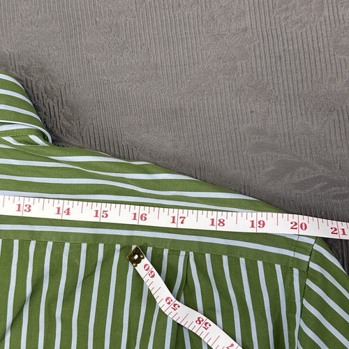 Lacoste grün gestreiftes Button-Down-Hemd Größe 17,25" x 53" - Bild 6 von 10