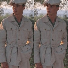 Herren Safari Jacken mit Gürtel Multi Taschen Outdoor Sport Wear Jagd Mäntel