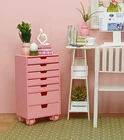 🌷ROLLING CART office STORAGE drawers DESK doll furniture 1/6 scale for BARBIE