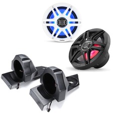 Clarion Marine 6.5-inch RGB LED Speakers and SSV Works SS-B65U Polaris Slings...