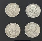 LOT of 4 Silver Franklin Half Dollars 90% Silver - 1950, 1952, 1953, & 1960